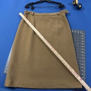 VTG Geiger Wool Skirt Size 40 US 8/9 Brown Lined Midi Pencil Designer